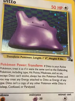 Pokemon TCG Ditto Fossil, Holo Unlimited Rare Card 3/62 - Image 2