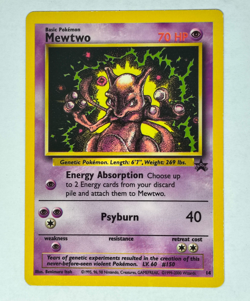 Mewtwo 14 Black Star Movie Promo WOTC Wizards Of The Coast Pokemon Card TCG - LP - Image 1