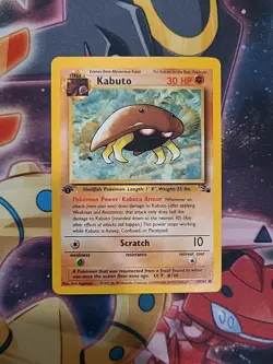 1999 Pokemon Fossil Set 1st Edition Kabuto Card 50/62 HP - Image 1