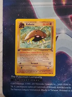 1999 Pokemon Fossil Set 1st Edition Kabuto Card 50/62 HP - Image 4
