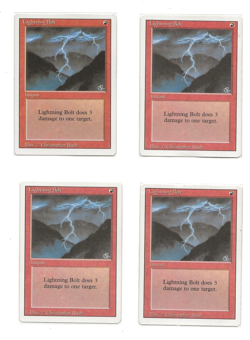 4 LIGHTNING BOLT REVISED Magic EX+/LP English MTG 4x - Image 1