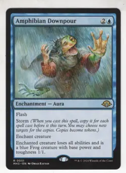 MTG Modern Horizons 3 Rare Card #51 Amphibian Downpour - Image 1