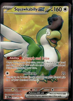 Pokemon Squawkabilly ex 247/193 Paldea Evolved Ultra Rare Full Art - Image 1