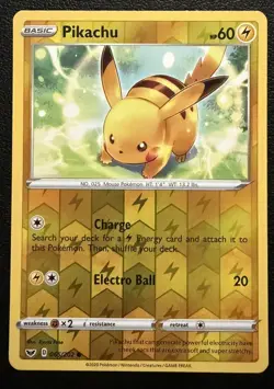 Pokemon TCG Pikachu Reverse Holo 65/202 Sword Shield Near Mint - Image 1