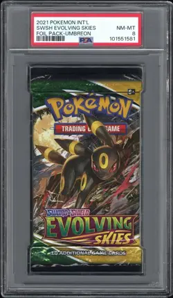 POKEMON | EVOLVING SKIES | BOOSTER PACK | UMBREON | PSA 8 | 2021 - Image 1