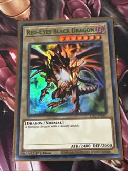 Yu-Gi-Oh! Red-Eyes Black Dragon LDS1-EN001 Purple Ultra Rare 1st Edition NM - Image 1