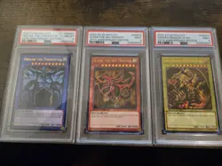 Yu-Gi-Oh! TCG Set of Egyptian God Cards (Obelisk, Ra, Slifer) Legendary... - Image 1