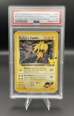 Pokemon Celebrations Team Rockets Zapdos Holo Foil Card 15/132 PSA 10 - Image 1