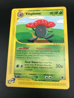 Vileplume 69/165 RARE Pokemon Expedition E Reader Series Vintage Card NM 2002 - Image 1