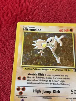 Hitmonlee 7/62 Fossil Holo Wotc Pokemon Card 1999 Played - Image 2