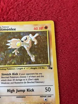 Hitmonlee 7/62 Fossil Holo Wotc Pokemon Card 1999 Played - Image 3