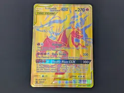 POKEMON JUMBO GOLD Reshiram & Charizard GX SM247 Oversized Promo Card - Image 1