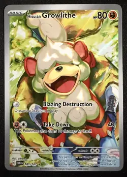 Hisuian Growlithe 181/167 Pokemon Twilight Masquerade Holo Full Art Card - Image 1