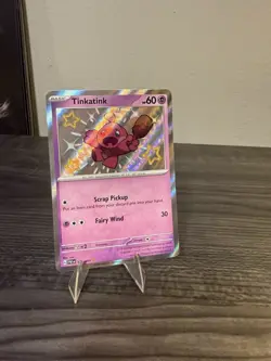 Tinkatink 165/091 Baby Shiny Rare Pokemon TCG Paldean Fates PAF Holo Card - Image 1