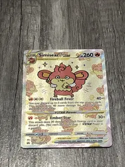 Pokemon Simisear VStar GG37 Crown Zenith Galarian Gallery Full Art Card NM - Image 1