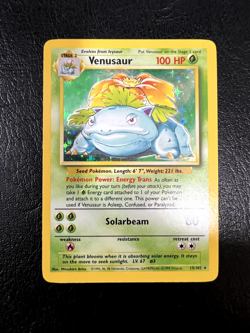 Pokemon WOTC 1999 Base Set Venusaur Rare Holo Vintage Pokemon Card NM - Image 1