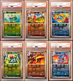 PSA 10 Charmander Squirtle Bulbasaur REVOs SEQ set Master ball Pokemon Card 151 - Image 1