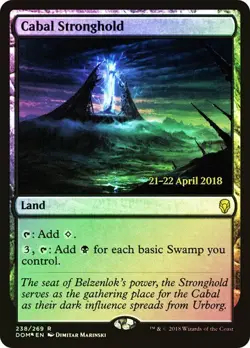 Cabal Stronghold NM/M FOIL Prerelease Promo DOM MTG Mono Black Commander Land - Image 1