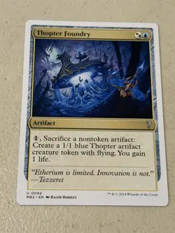 mtg white border Thopter Foundry, Mystery Booster 2, unplayed - Image 1
