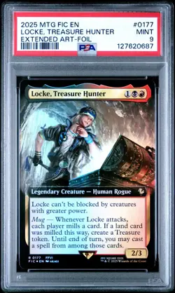 Locke, Treasure Hunter (Extended Art) Commander Final Fantasy MTG Foil PSA 9 - Image 1