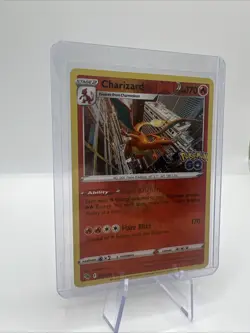 Charizard 10/78 Pokemon TCG Sword & Shield Pokemon GO Holo Rare NM - Image 2