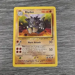 Rhydon 59/130 Uncommon Base Set 2 Pokemon TCG Card WOTC LP - Image 1