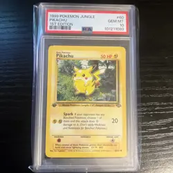 Pikachu 1st Edition Jungle Set 60/64 PSA 10 Gem Mint Pokemon Card 1999 Vintage - Image 1
