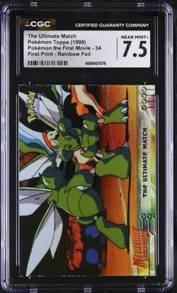 CGC 7.5 The Ultimate Match 1999 Topps the First Movie 34 Rainbow Foil Pokemon - Image 1