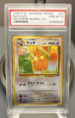 Pokemon Japanese Promo Southern Islands 020 Raticate 1999 20 PSA 10 42479986 - Image 1
