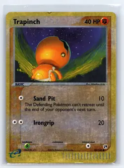 2003 Pokemon TCG EX Sandstorm Trapinch Reverse Holo - 82/100 - MP Creased - Image 1