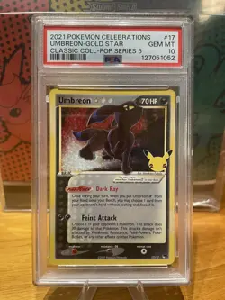 Umbreon Gold Star #17/17 - PSA 10 Gem Mint - Pokemon Celebrations Pop Series - Image 2