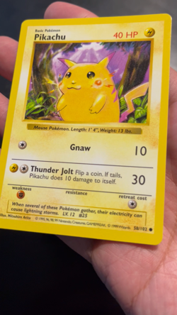 Pokemon TCG Pikachu (Red Cheeks) 58/102 Shadowless - Good Condition - Image 2