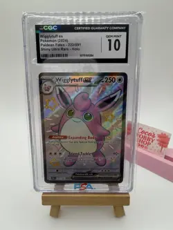 2024 Pokemon Paldean Fates Wigglytuff Ex #222 Shiny Ultra Rare CGC 10 - Image 3