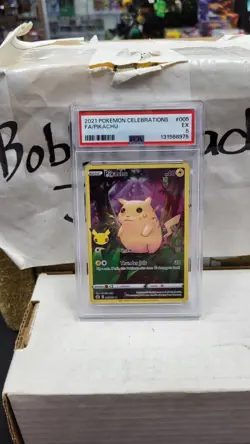 2021 PIKACHU FULL ART 25TH CELEBRATIONS POKEMON TCG PSA 5 EX #005 - Image 1