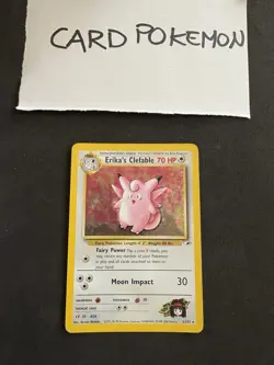 Pokemon Card Erika's Clefable 3/132-Set Gym Heroes-Eng-Holo-Good! - Image 1
