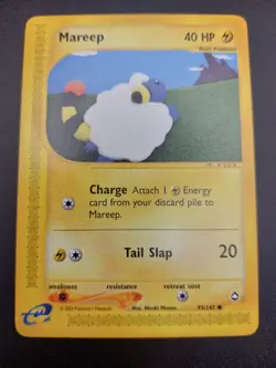 Pokemon Card Mareep 93/147 common Aquapolis LP - Image 2