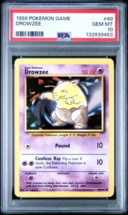 Drowzee 49/102 Base Set PSA 10 GEM MINT FRESH CERT 1999 WOTC Pokemon Card TCG - Image 3