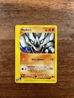 Pokemon Card - Rhyhorn 91/144 - Skyridge WOTC - NM - Image 1