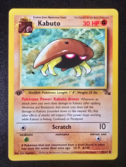 Pokemon WOTC Card - Kabuto 1st Edition - Fossil Set - 50/62 - M/NM - Image 1