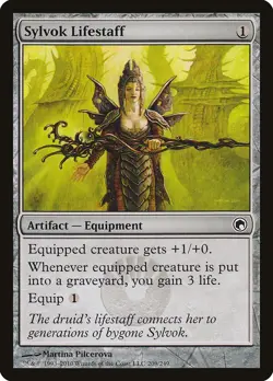 Sylvok Lifestaff Scars of Mirrodin Regular Near Mint MTG Magic - Image 1