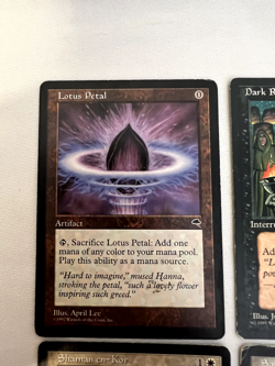 MTG cards mid-late 1990s, Lotus Petal, Dark Ritual, Shaman en-Kor, Soul Warden - Image 2