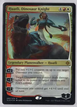 1x Huatli, Dinosaur Knight *PDE Foil* - Ixalan - Near Mint - Image 1
