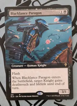 MTG *EXTENDED ART* Throne of Eldraine Rare BLACKLANCE PARAGON NM - Image 1