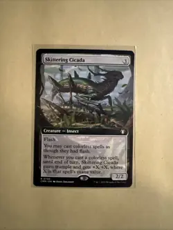 MTG Skittering Cicada CMM 0750 R NM Regular Extended Art - Image 1