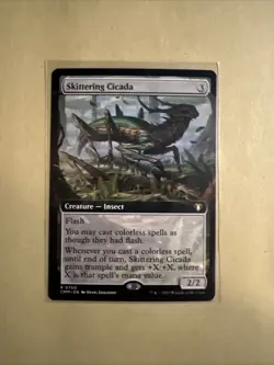 MTG Skittering Cicada CMM 0750 R NM Regular Extended Art - Image 2