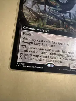 MTG Skittering Cicada CMM 0750 R NM Regular Extended Art - Image 3