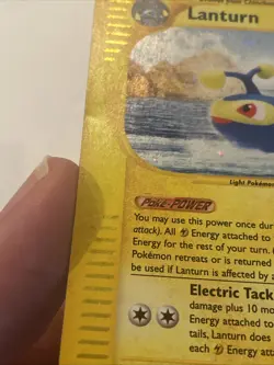 Pokemon TCG WOTC Card Lanturn Aquapolis Set Holo Foil #H15/H32 LP - Image 3