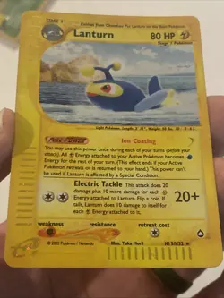 Pokemon TCG WOTC Card Lanturn Aquapolis Set Holo Foil #H15/H32 LP - Image 4