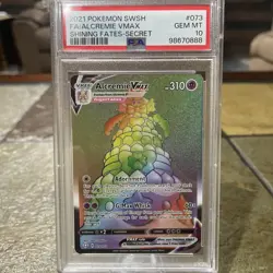 Pokemon Alcremie VMAX TCG Shining Fates Card 073/072 Rainbow Secret Rare PSA 10 - Image 1