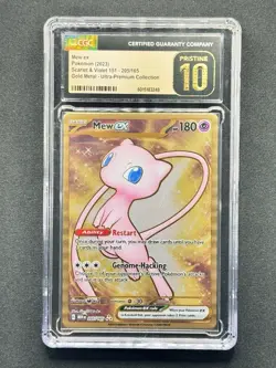 CGC 10 PRISTINE Mew Ex 205/165 Gold METAL 151 UPC PROMO Pokemon Card - Image 1
